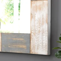Kirkland's Home Mason Wood Planks Wall Mirror- Decorative Mirrors
