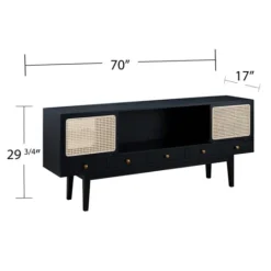 Kirkland's Home Matilda Midcentury Woven Cane Media Cabinet- Tv Stands & Media Consoles