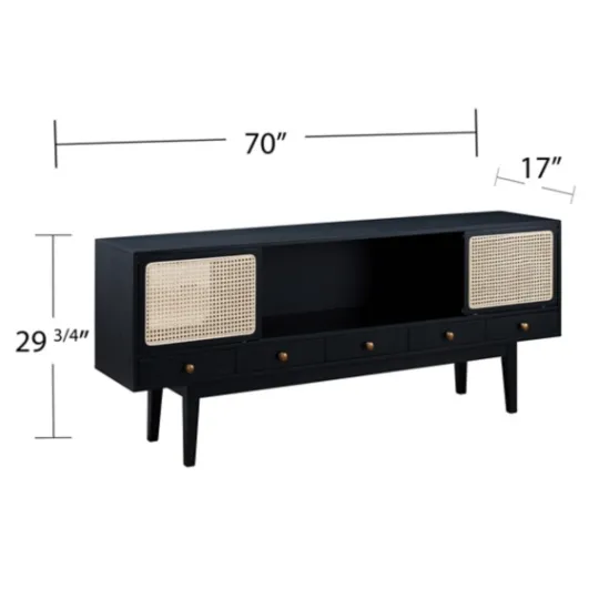 Kirkland's Home Matilda Midcentury Woven Cane Media Cabinet- Tv Stands & Media Consoles