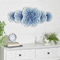 Kirkland's Home Matte And White Flowers Metal Wall Plaque- Wall Plaques