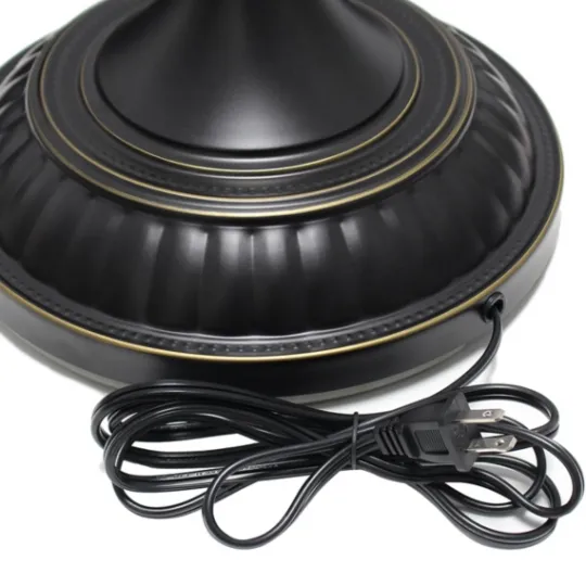 Kirkland's Home Matte Black And Amber Glass Torchiere- Floor Lamps