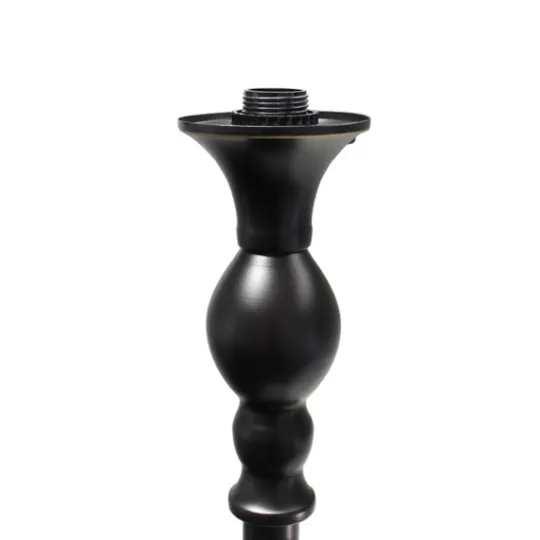 Kirkland's Home Matte Black And Amber Glass Torchiere- Floor Lamps