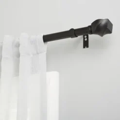 Kirkland's Home Matte Black Modern Twist Curtain Rod, 120 In.- Curtain Rods & Hardware