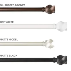 Kirkland's Home Matte Black Modern Twist Curtain Rod, 120 In.- Curtain Rods & Hardware