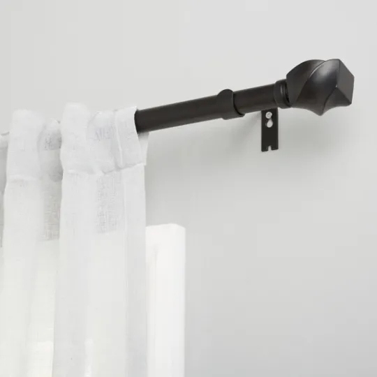 Kirkland's Home Matte Black Modern Twist Curtain Rod, 72 In.- Curtain Rods & Hardware