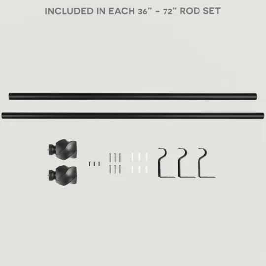 Kirkland's Home Matte Black Modern Twist Curtain Rod, 72 In.- Curtain Rods & Hardware