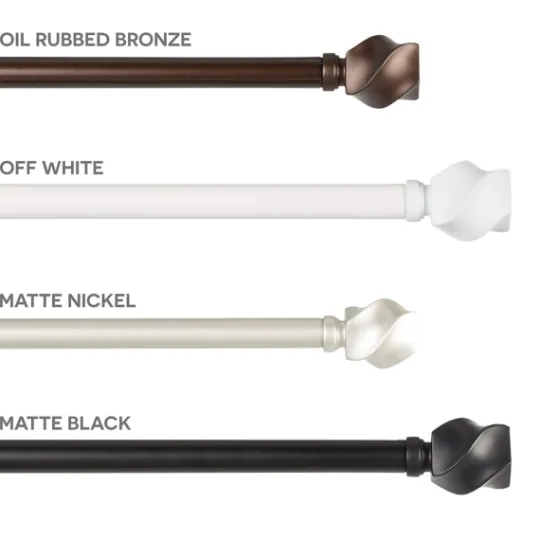 Kirkland's Home Matte Black Modern Twist Curtain Rod, 72 In.- Curtain Rods & Hardware