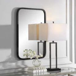 Kirkland's Home Matte Black Rectangular Wall Mirror- Decorative Mirrors