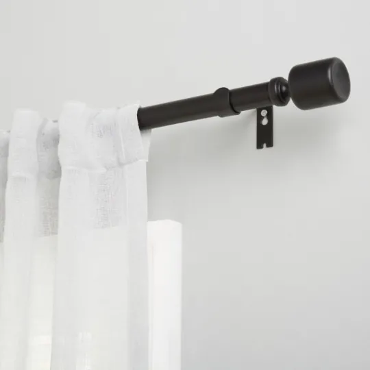 Kirkland's Home Matte Black Rhys Cylinder Curtain Rod, 72 In.- Curtain Rods & Hardware