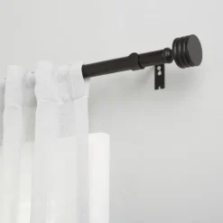 Kirkland's Home Matte Black Stacked Cylinder Curtain Rod, 120 In.- Curtain Rods & Hardware