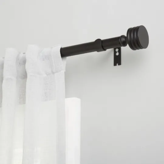 Kirkland's Home Matte Black Stacked Cylinder Curtain Rod, 120 In.- Curtain Rods & Hardware