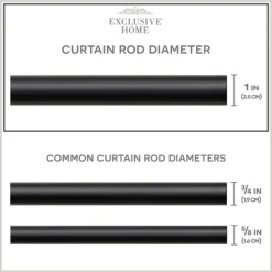Kirkland's Home Matte Black Stacked Cylinder Curtain Rod, 120 In.- Curtain Rods & Hardware
