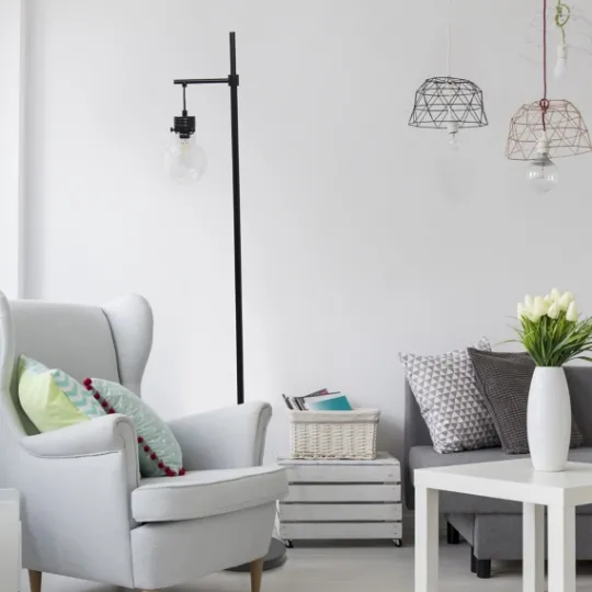 Kirkland's Home Matte Black Stephen Floor Lamp- Floor Lamps