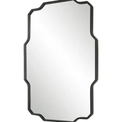 Kirkland's Home Matte Black Thin Linear Iron Frame Wall Mirror- Decorative Mirrors