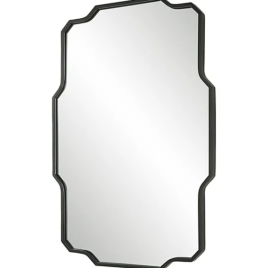 Kirkland's Home Matte Black Thin Linear Iron Frame Wall Mirror- Decorative Mirrors