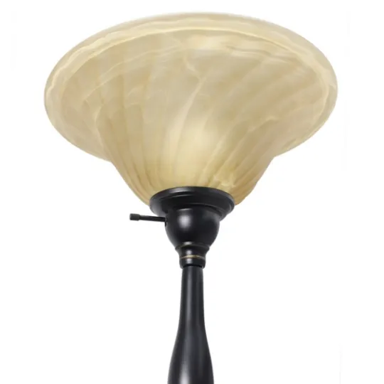 Kirkland's Home Matte Bronze And Amber Reading Arm Torchiere- Floor Lamps