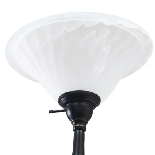 Kirkland's Home Matte Bronze And White Reading Arm Torchiere- Floor Lamps