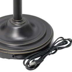 Kirkland's Home Matte Bronze And White Reading Arm Torchiere- Floor Lamps