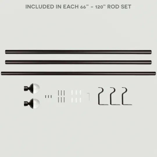 Kirkland's Home Matte Bronze Eleanor Curtain Rod Set, 120 In.- Curtain Rods & Hardware