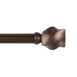 Kirkland's Home Matte Bronze Modern Twist Curtain Rod, 72 In.- Curtain Rods & Hardware