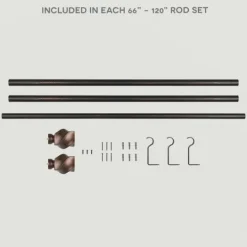 Kirkland's Home Matte Bronze Modern Twist Curtain Rod, 120 In.- Curtain Rods & Hardware