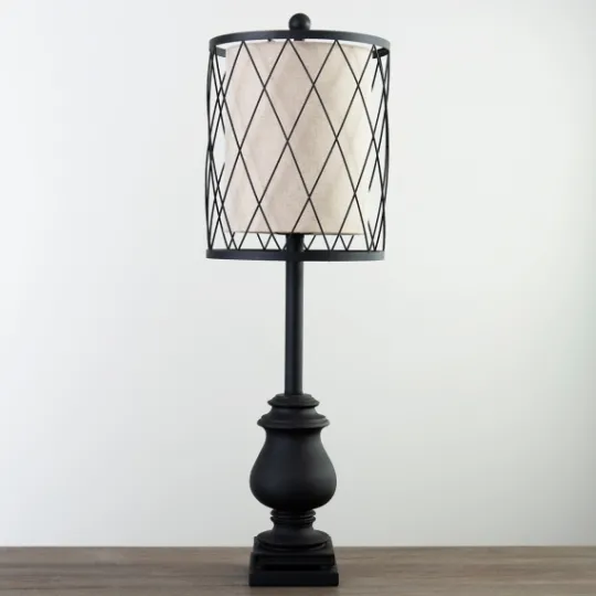 Kirkland's Home Matte Buffet Lamp With Wire Shade- Buffet Lamps