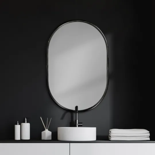 Kirkland's Home Matte Metal Frame Oval Wall Mirror- Decorative Mirrors