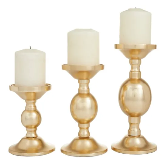 Kirkland's Home Matte Metal 3-Pc. Pillar Candle Holder Set- Candle Holders