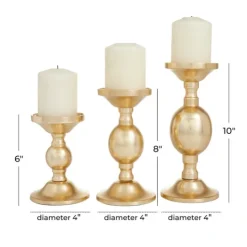 Kirkland's Home Matte Metal 3-Pc. Pillar Candle Holder Set- Candle Holders