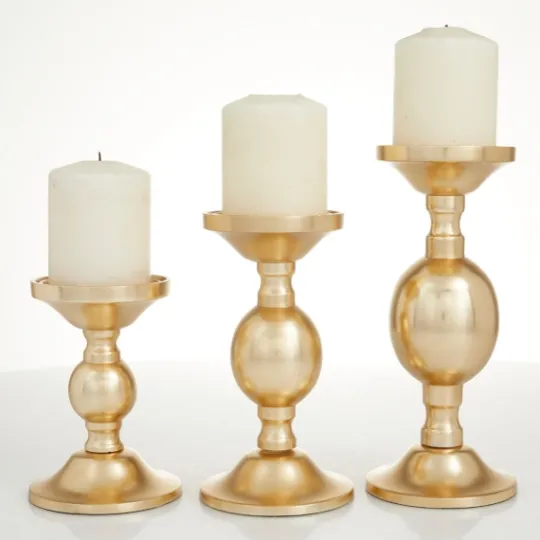Kirkland's Home Matte Metal 3-Pc. Pillar Candle Holder Set- Candle Holders