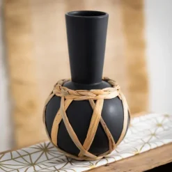 Kirkland's Home Matte Rattan Wrapped Vase- Vases