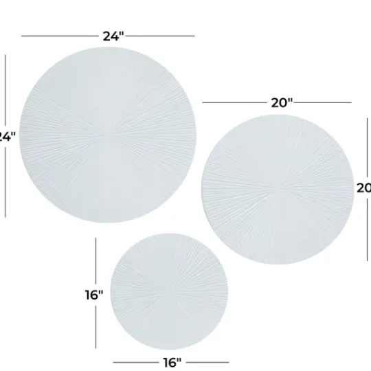 Kirkland's Home Matte Ribbed Sunburst Wall Plates, Set Of 3- Wall Plaques