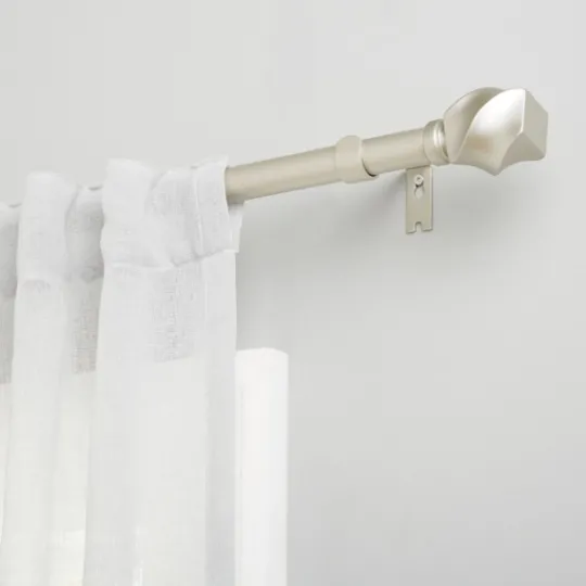 Kirkland's Home Matte Silver Modern Twist Curtain Rod, 120 In.- Curtain Rods & Hardware