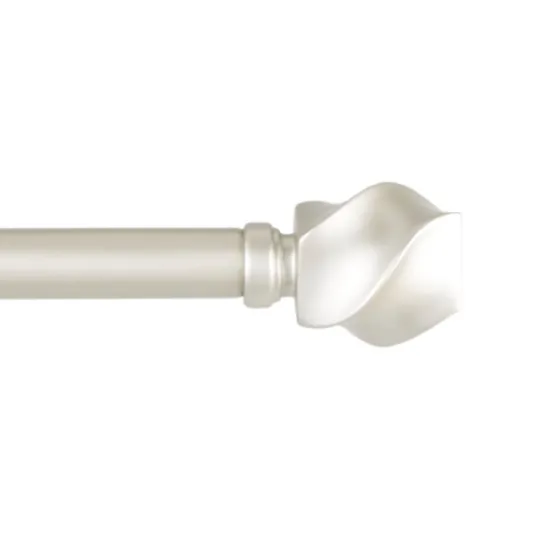 Kirkland's Home Matte Silver Modern Twist Curtain Rod, 120 In.- Curtain Rods & Hardware