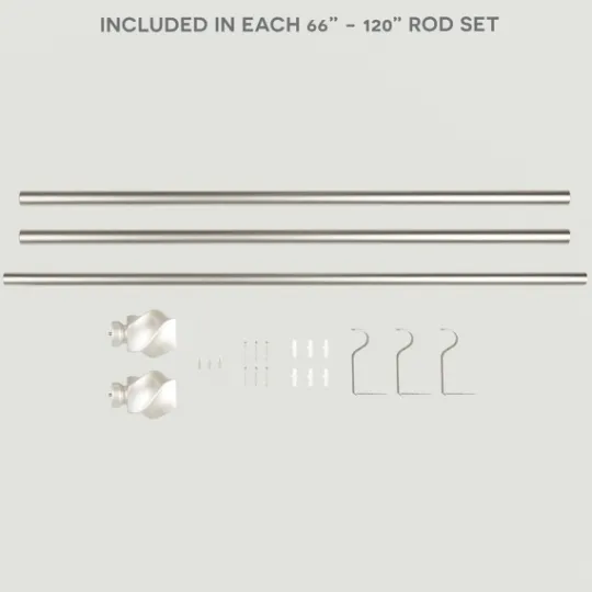 Kirkland's Home Matte Silver Modern Twist Curtain Rod, 120 In.- Curtain Rods & Hardware