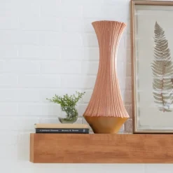 Kirkland's Home Matte Terracotta Fluted Ceramic Vase, 20 In.- Vases
