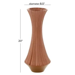 Kirkland's Home Matte Terracotta Fluted Ceramic Vase, 20 In.- Vases