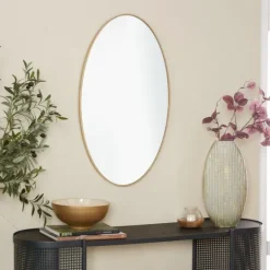 Kirkland's Home Matte Thin Wood Frame Oval Wall Mirror- Decorative Mirrors