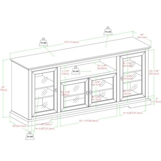 Kirkland's Home Matte Wood Highboy Tv Stand- Tv Stands & Media Consoles
