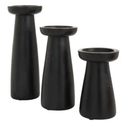 Kirkland's Home Matte Wood T-Shape Candle Holders, Set Of 3- Candle Holders