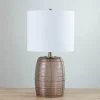 Kirkland's Home Mauve Ribbed Glass Table Lamp- Table Lamps