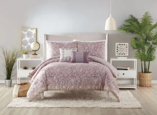 Kirkland's Home Mauve Scorro 5-Pc. King Comforter Set- Comforters