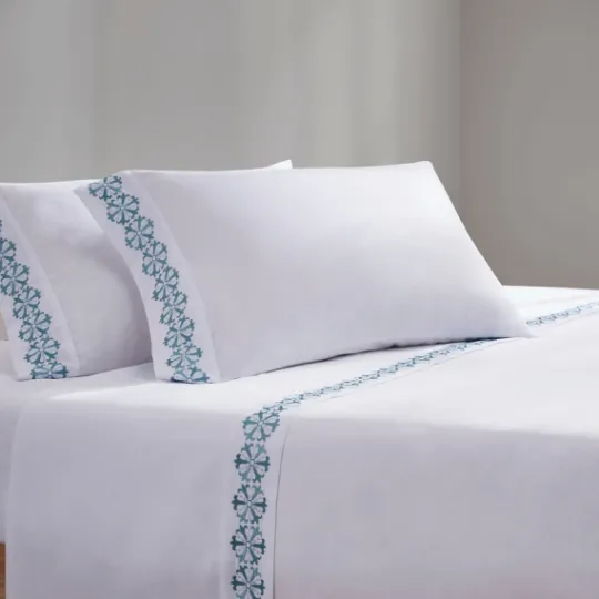 Kirkland's Home Medallion Hem Microfiber 4-Pc. Queen Sheet Set- Bed Sheets