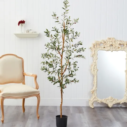 Kirkland's Home Mediterranean Olive Tree In Black Planter, 70 In.- Trees & Topiaries