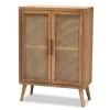 Kirkland's Home Medium Oak Rattan 2-Door Cabinet- Cabinets & Sideboards