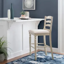 Kirkland's Home Melvin Distressed Wash Bar Stool- Bar Stools & Counter Height Stools