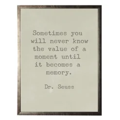 Kirkland's Home Memory Dr. Seuss Quote Framed Art Print- Framed Art