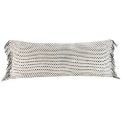 Kirkland's Home Merle Black And White Fringe Lumbar Pillow- Pillows