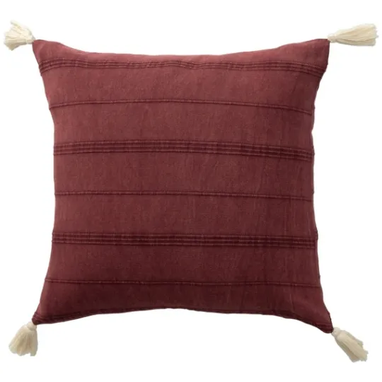 Kirkland's Home Merlot Striped Organic Cotton Throw Pillow- Pillows