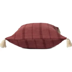 Kirkland's Home Merlot Striped Organic Cotton Throw Pillow- Pillows